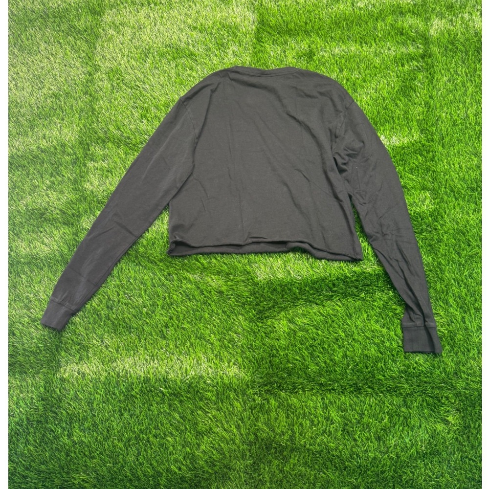 PINK Victoria's Secret Crop Top XS Black Womens Long Sleeve Cutout Tee Excellent - Picture 5 of 7